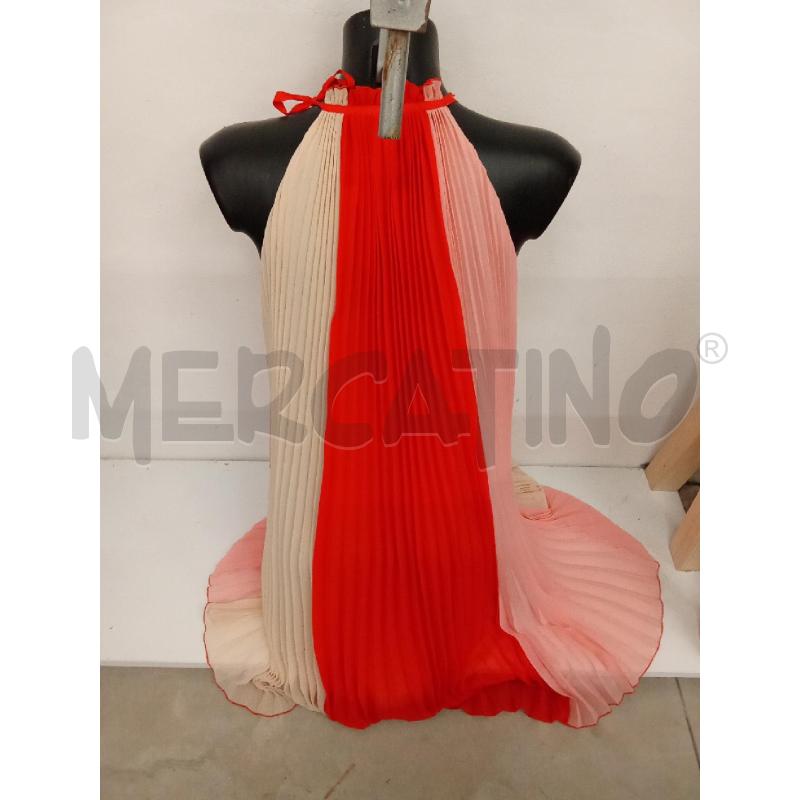 VESTITO DONNA ARANCIONE BEIGE FRISEE LUNGO  KOCCA  | Mercatino dell'Usato San giorgio del sannio 3