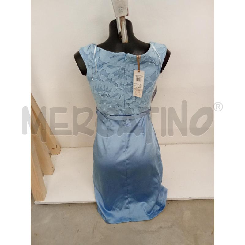 VESTITO DONNA AZZURRO GIROMANICE INS RICAMATO CINTURA RINASCIMENTO | Mercatino dell'Usato San giorgio del sannio 3