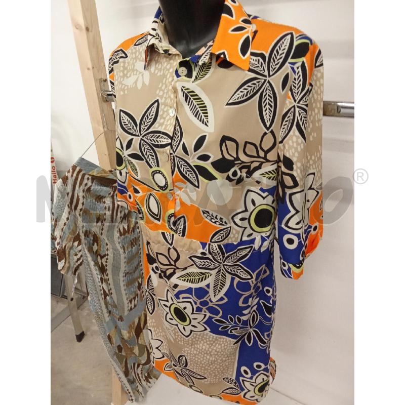 VESTITO DONNA BEIGE ARANCIONE BLU FIORI HANITA | Mercatino dell'Usato San giorgio del sannio 2
