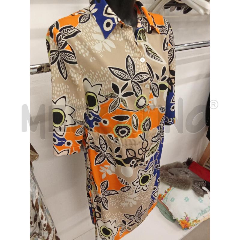 VESTITO DONNA BEIGE ARANCIONE BLU FIORI HANITA | Mercatino dell'Usato San giorgio del sannio 3