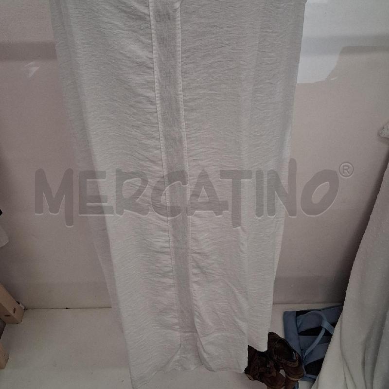 VESTITO DONNA BIANCO CAMICIONE BOTTONE MARRONE GIROMANICA | Mercatino dell'Usato San giorgio del sannio 3