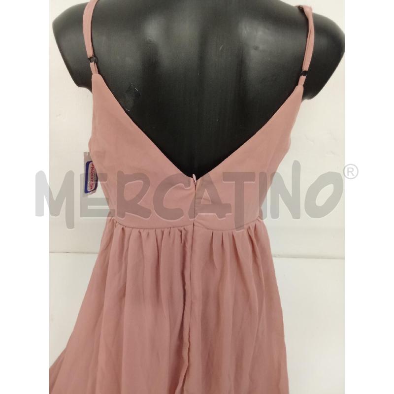 VESTITO DONNA CERIMONIA ROSA CIPRIA PERLINE ROSA LUNGO TULLE | Mercatino dell'Usato San giorgio del sannio 3