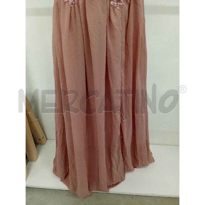 VESTITO DONNA CERIMONIA ROSA CIPRIA PERLINE ROSA LUNGO TULLE | Mercatino dell'Usato San giorgio del sannio 4
