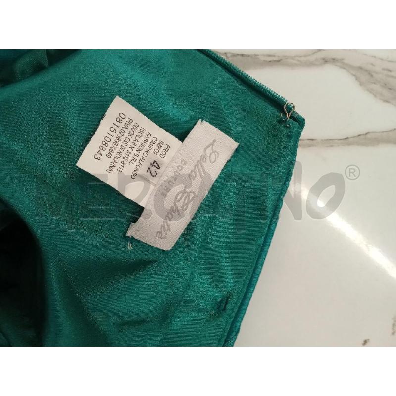 VESTITO DONNA CERIMONIA VERDE PETROLIO CORPETTO STRASS LELLA CHATIE | Mercatino dell'Usato San giorgio del sannio 3