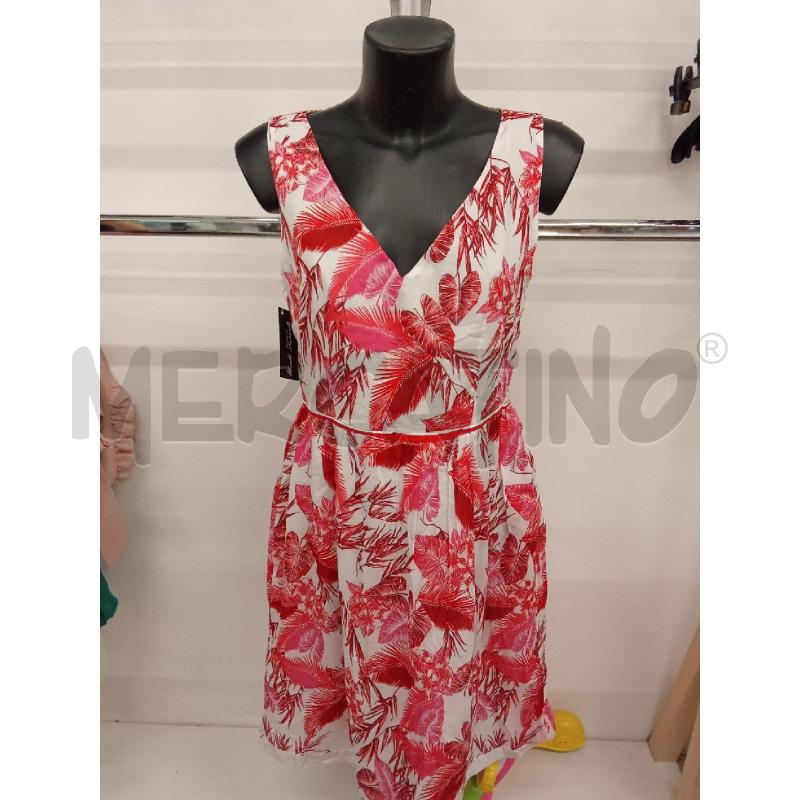 VESTITO DONNA EMME MARELLA BIANCO FIORI ROSSI | Mercatino dell'Usato San giorgio del sannio 1