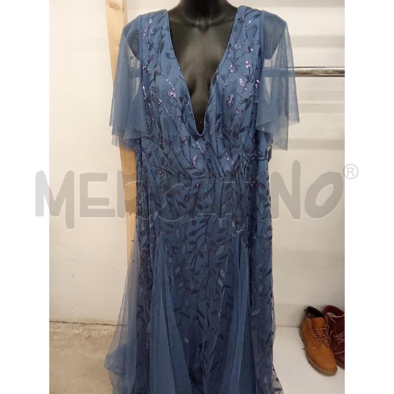 VESTITO DONNA LUNGO AZZURRO CON FOGLIE PAIETTE EVER PRETTY | Mercatino dell'Usato San giorgio del sannio 1