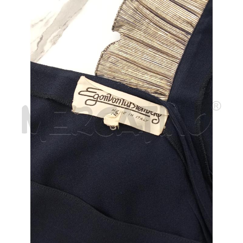 VESTITO DONNA LUNGO BLU INS.DORATO FURSTEMBERG | Mercatino dell'Usato San giorgio del sannio 4