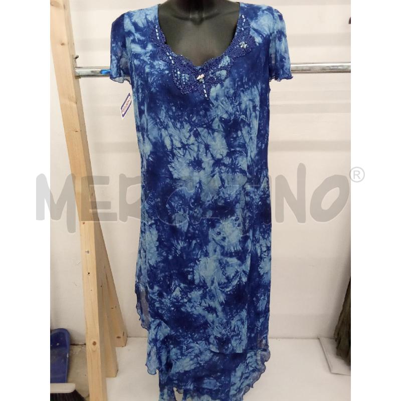 VESTITO DONNA LUNGO FANTASIA CELESTE ROMY | Mercatino dell'Usato San giorgio del sannio 1