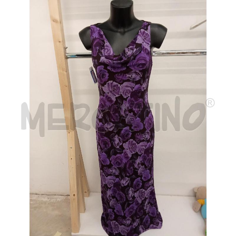 VESTITO DONNA LUNGO FANTASIA VIOLA FIORI TAYLOR | Mercatino dell'Usato San giorgio del sannio 1