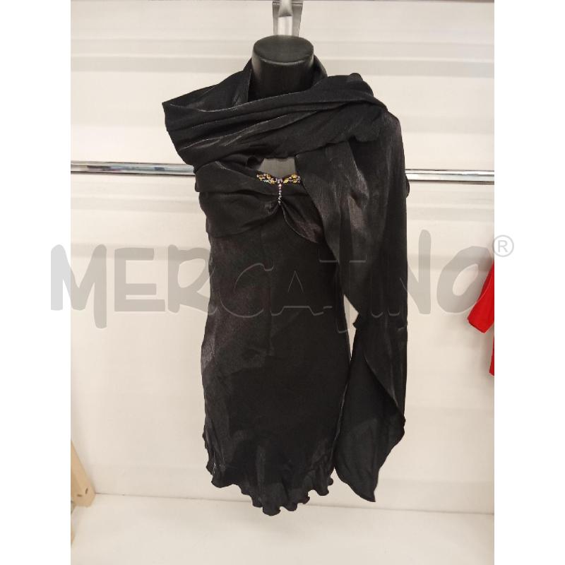 VESTITO DONNA LUNGO NERO ACETATO  STRASS CON SPOLVERINO  | Mercatino dell'Usato San giorgio del sannio 2