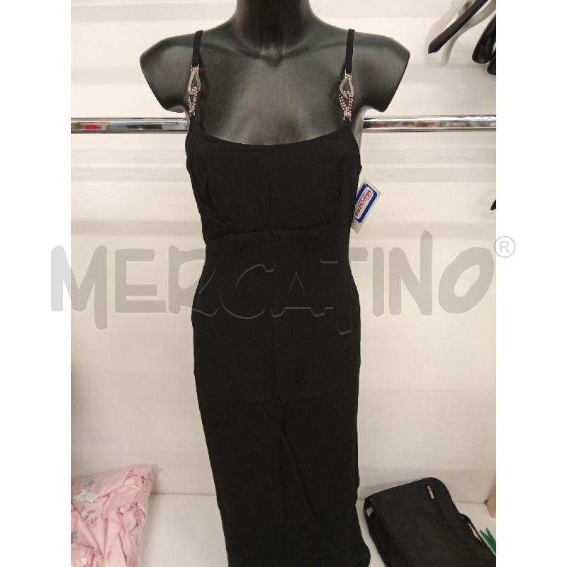 VESTITO DONNA LUNGO NERO BRETELLE SOTTILI ARGENTATE  | Mercatino dell'Usato San giorgio del sannio 1
