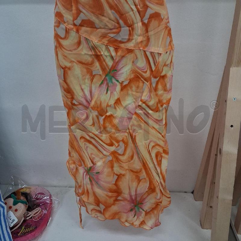 VESTITO DONNA LUNGO VELO ARANCIONE SFUMATO ROSA  | Mercatino dell'Usato San giorgio del sannio 2