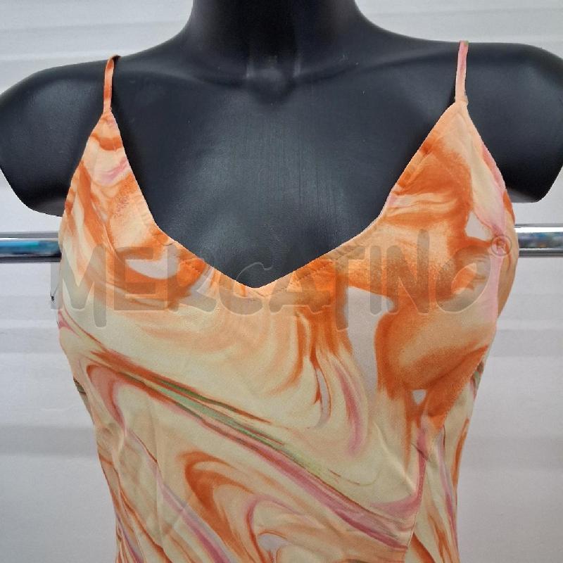 VESTITO DONNA LUNGO VELO ARANCIONE SFUMATO ROSA  | Mercatino dell'Usato San giorgio del sannio 3
