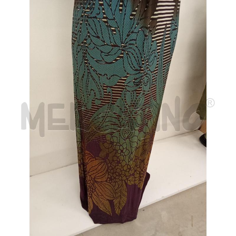 VESTITO DONNA LUNGO VIOLA SFUMATO FLOREALE BEIGE OTTANEO  | Mercatino dell'Usato San giorgio del sannio 3