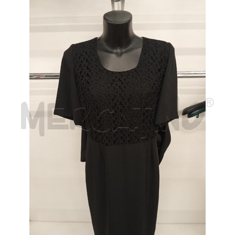 VESTITO DONNA NERO ELEGANTE PIZZO CORPETTO LUNGO SARTORIALE  | Mercatino dell'Usato San giorgio del sannio 2