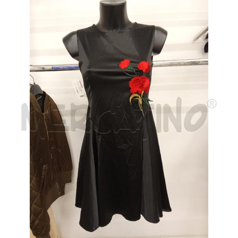VESTITO DONNA NERO INS FIORI PAPAVERO ROSSO IOAS MILANO | Mercatino dell'Usato San giorgio del sannio 1