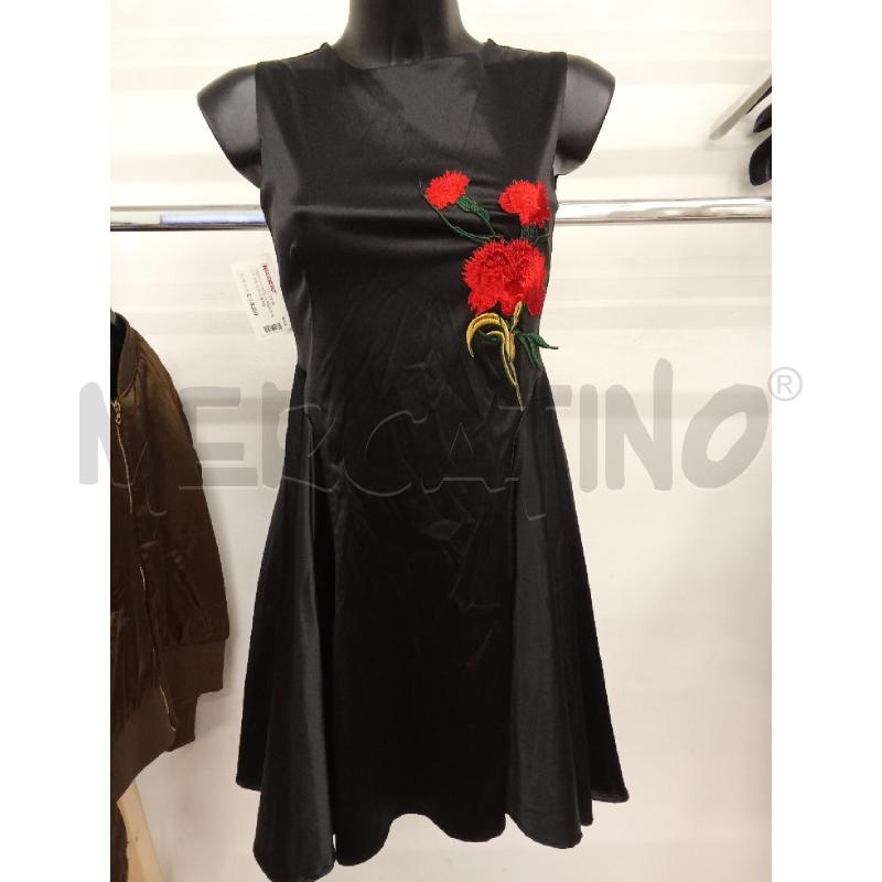 VESTITO DONNA NERO INS FIORI PAPAVERO ROSSO IOAS MILANO | Mercatino dell'Usato San giorgio del sannio 3