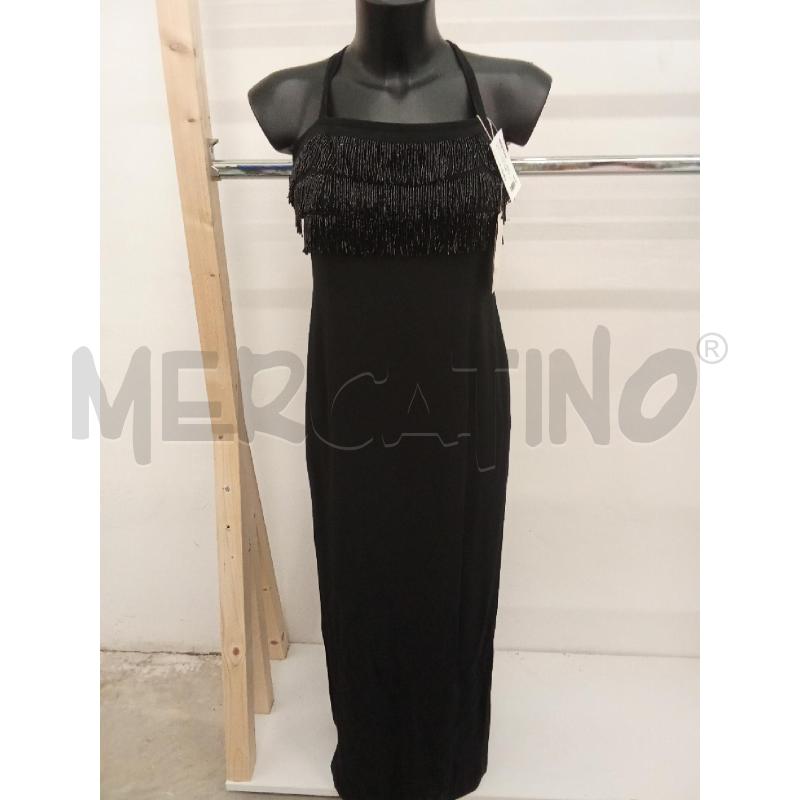 VESTITO DONNA NERO LUNGO SHARON PERLINE FRANGIE  | Mercatino dell'Usato San giorgio del sannio 1