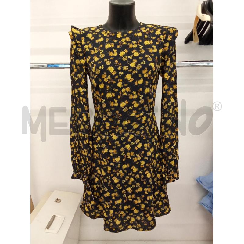 VESTITO DONNA NERO ROSE GIALLE TOMMY HILFIGER MANICHE LUNGHE | Mercatino dell'Usato San giorgio del sannio 1