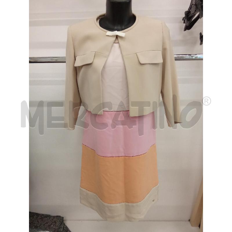 VESTITO DONNA ROSA ARANCIONE 2PZ + COPRISPALLA CARACTERE | Mercatino dell'Usato San giorgio del sannio 1