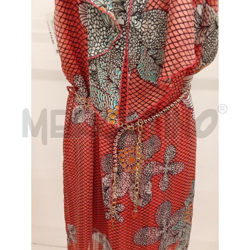 VESTITO DONNA ROSA COCONUDA FIORI INS NERO CINTURA | Mercatino dell'Usato San giorgio del sannio 2