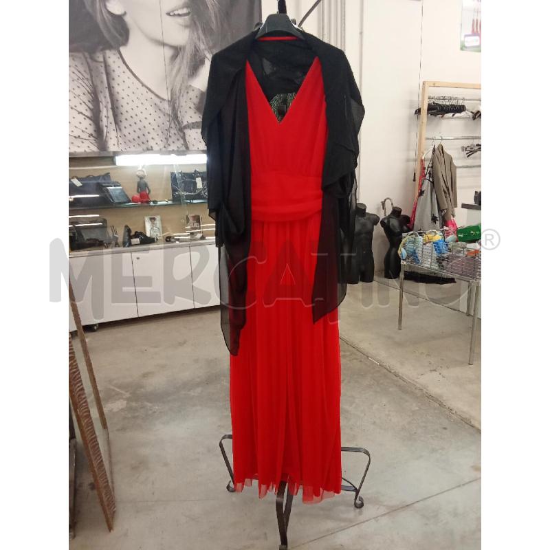 VESTITO DONNA ROSSO BAY VELO SRTILE IMPERO  + STOLA NERA  | Mercatino dell'Usato San giorgio del sannio 1
