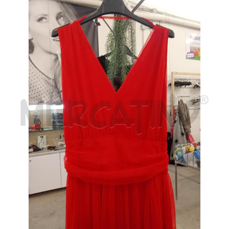 VESTITO DONNA ROSSO BAY VELO SRTILE IMPERO  + STOLA NERA  | Mercatino dell'Usato San giorgio del sannio 3