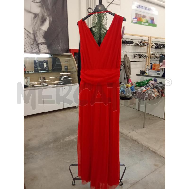 VESTITO DONNA ROSSO BAY VELO SRTILE IMPERO  + STOLA NERA  | Mercatino dell'Usato San giorgio del sannio 4