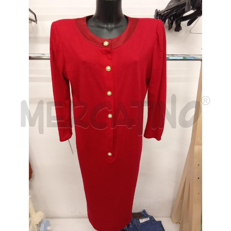 VESTITO DONNA ROSSO CON BOTTONI PERLE LUISA SPAGNOLI | Mercatino dell'Usato San giorgio del sannio 1