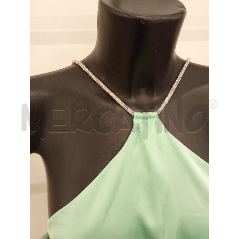 VESTITO DONNA TURCHESE SPALLINE STRASS RINASCIMENTO | Mercatino dell'Usato San giorgio del sannio 3