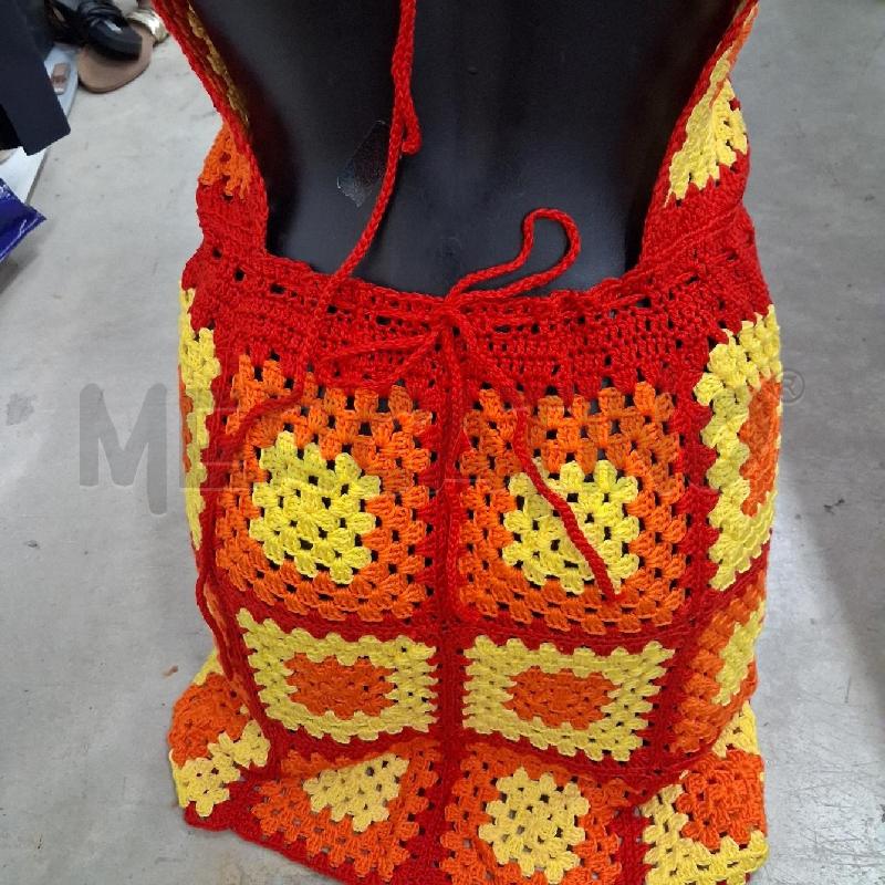 VESTITO DONNA UNCINETTO ROSSO GIALLO ARANCIONE | Mercatino dell'Usato San giorgio del sannio 4