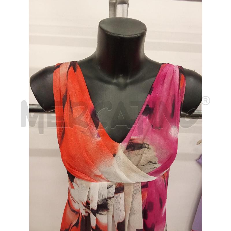 VESTITO DONNA VELO FANTASIA BEIGE FUCSIA ARANCIO SANDRO FERRONE  | Mercatino dell'Usato San giorgio del sannio 2