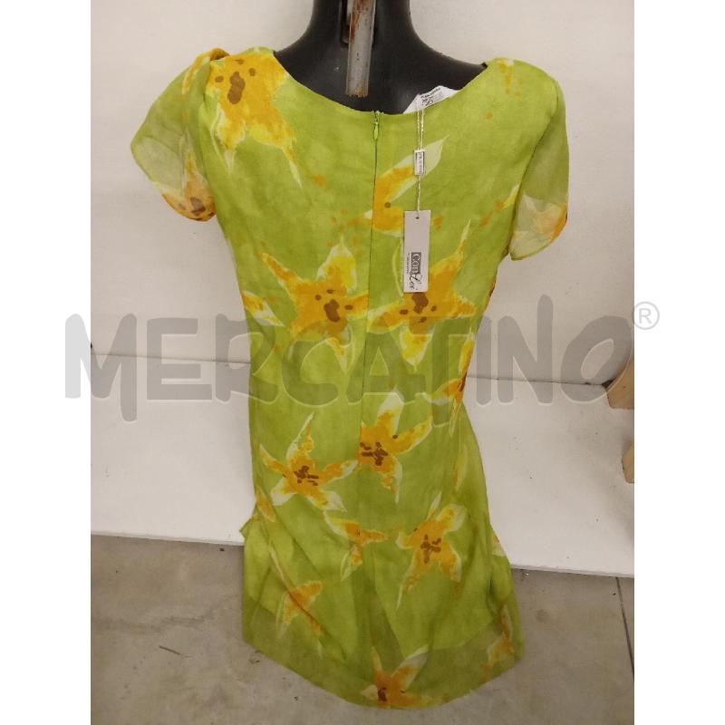 VESTITO DONNA VERDE FIORI GIALLI VELO CON LEI  | Mercatino dell'Usato San giorgio del sannio 3