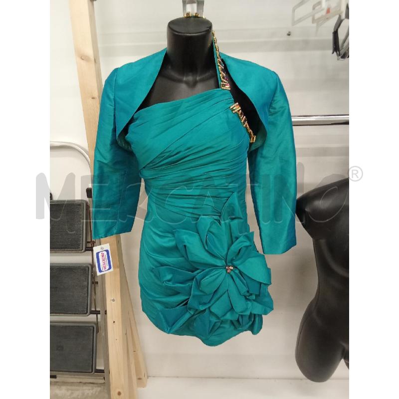 VESTITO DONNA VERDE SPALLINE GIOIELLO FIROE COPRISPALLA | Mercatino dell'Usato San giorgio del sannio 1