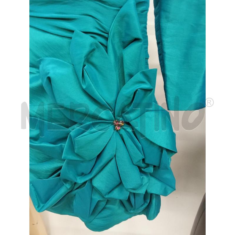 VESTITO DONNA VERDE SPALLINE GIOIELLO FIROE COPRISPALLA | Mercatino dell'Usato San giorgio del sannio 3