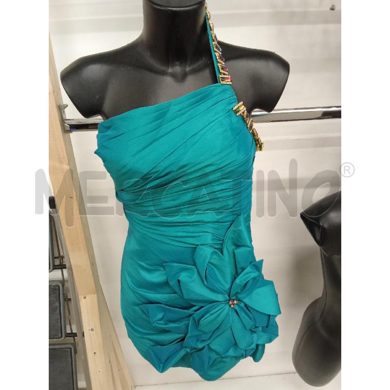 VESTITO DONNA VERDE SPALLINE GIOIELLO FIROE COPRISPALLA | Mercatino dell'Usato San giorgio del sannio 4