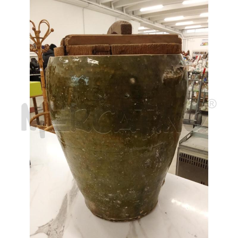 ZITO TERRACOTTASMATO VERDE COPERCHIO LEGNO  | Mercatino dell'Usato San giorgio del sannio 1