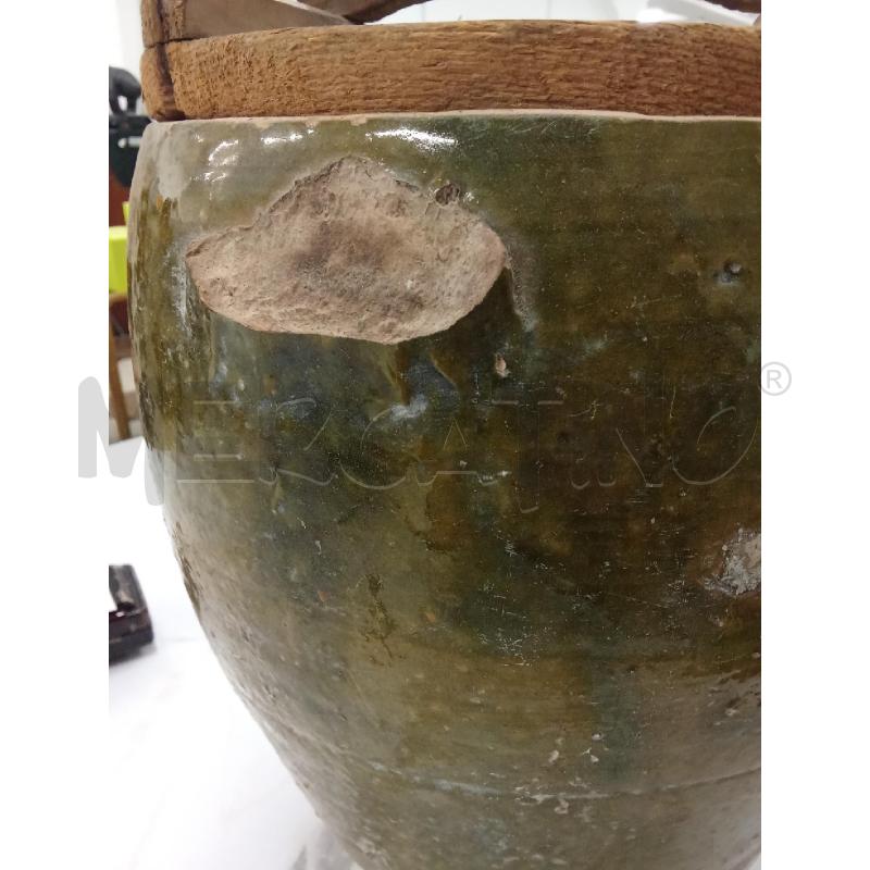 ZITO TERRACOTTASMATO VERDE COPERCHIO LEGNO  | Mercatino dell'Usato San giorgio del sannio 4