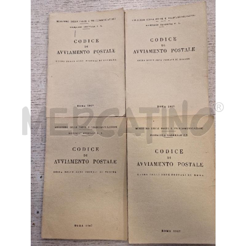 4 LIBRETTI CODICI AVVIAMENTO POSTALE | Mercatino dell'Usato Bologna 1
