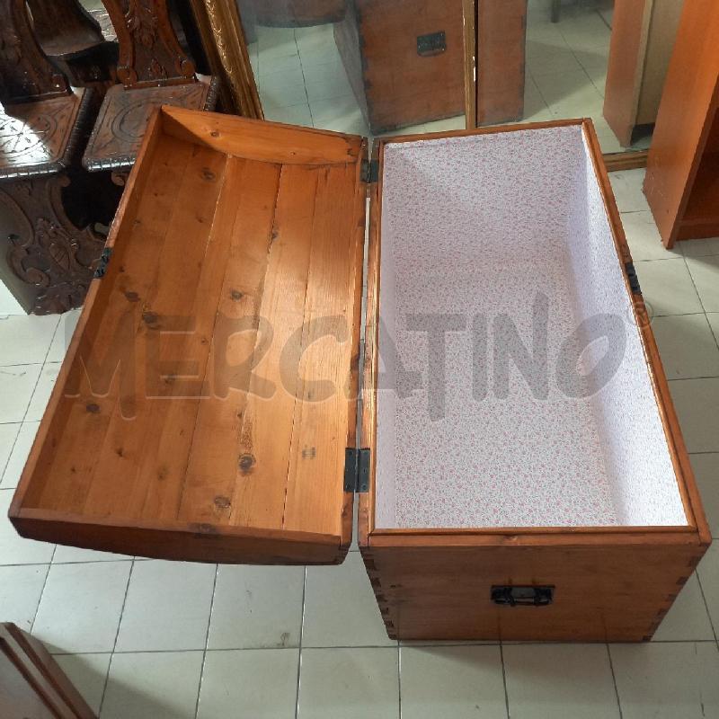BAULE IN LEGNO COPERCHIO BOMBATO | Mercatino dell'Usato Bologna 3