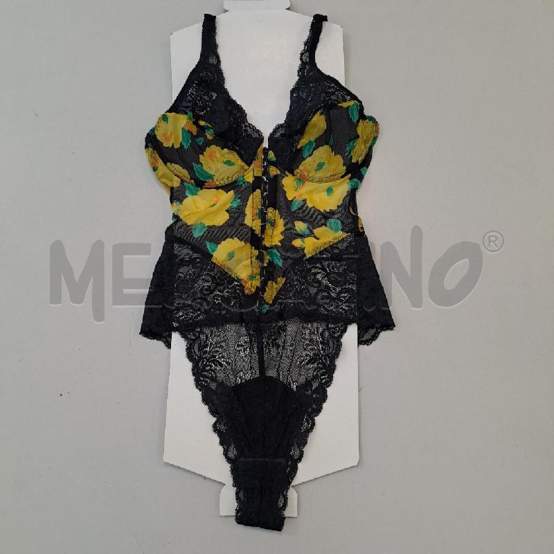 BODY DONNA MARVEL NERO E FIORI GIALLI | Mercatino dell'Usato Bologna 1