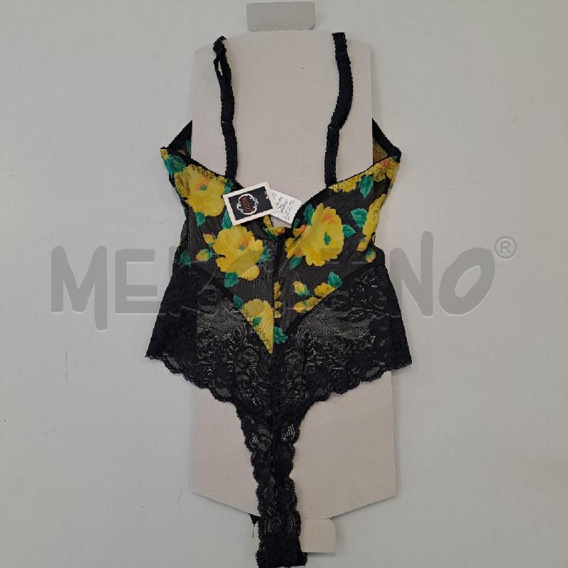 BODY DONNA MARVEL NERO E FIORI GIALLI | Mercatino dell'Usato Bologna 2