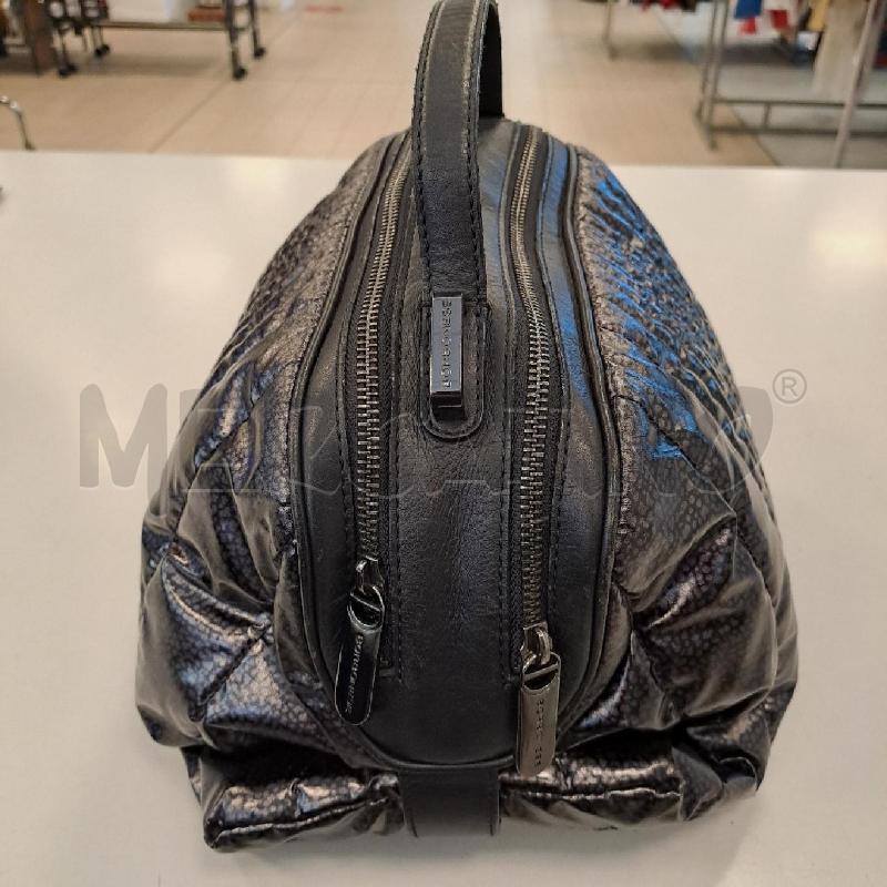 BORSA DONNA BORBONESE NERO GRIGIO TRAPUNTATA | Mercatino dell'Usato Bologna 2