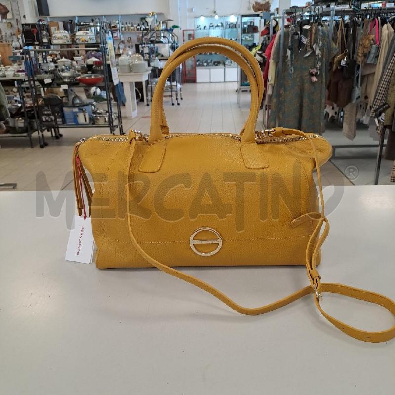 BORSA DONNA BORBONESE PELLE SENAPE | Mercatino dell'Usato Bologna 1