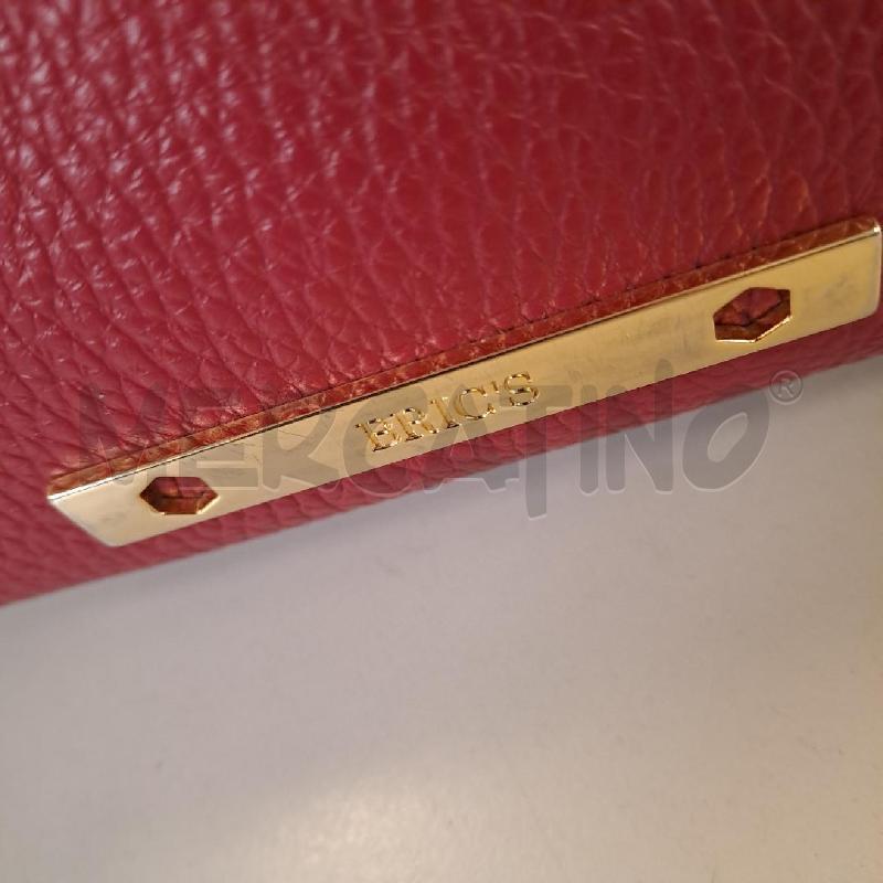 BORSA DONNA BRICS PELLE BORDEAUX E NERO | Mercatino dell'Usato Bologna 2