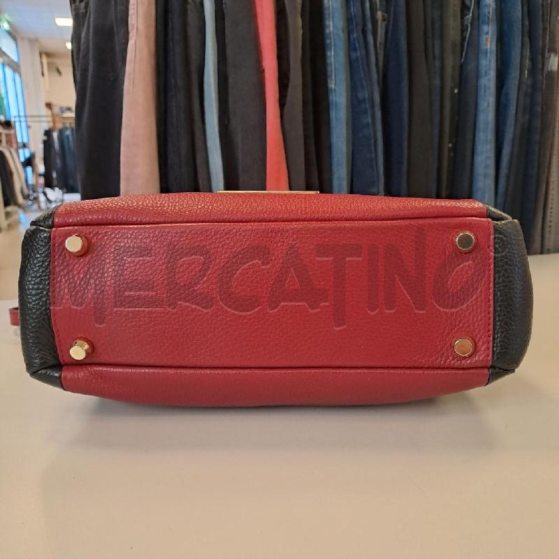 BORSA DONNA BRICS PELLE BORDEAUX E NERO | Mercatino dell'Usato Bologna 4