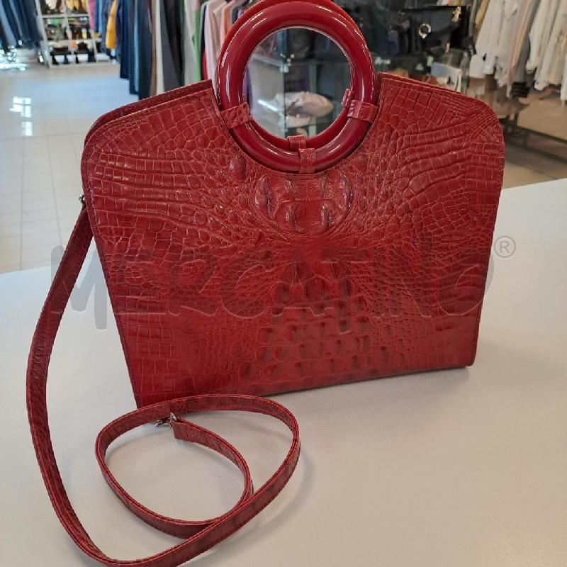 BORSA DONNA CHARLES CALFUN ROSSA COCCO | Mercatino dell'Usato Bologna 3
