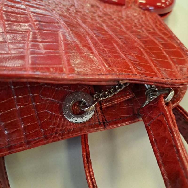 BORSA DONNA CHARLES CALFUN ROSSA COCCO | Mercatino dell'Usato Bologna 5