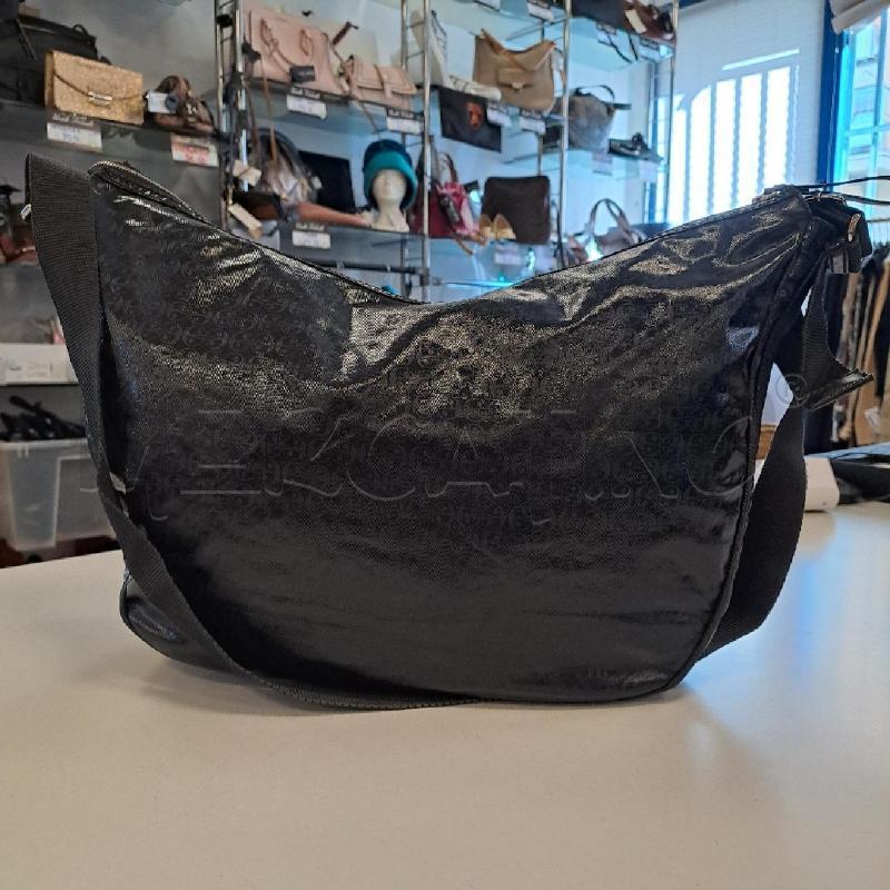 BORSA DONNA COCCINELLE TELA NERO LUCIDO MONOGRAM | Mercatino dell'Usato Bologna 1
