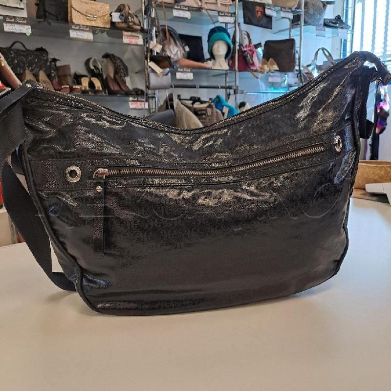 BORSA DONNA COCCINELLE TELA NERO LUCIDO MONOGRAM | Mercatino dell'Usato Bologna 3